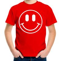 Verkleed T-shirt voor jongens - smiley - rood - carnaval - feestkleding voor kinderen - thumbnail