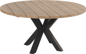 Hartman Ronde Tuintafel 'Stephanie' Teakhout, 150cm, kleur Naturel/Zwart