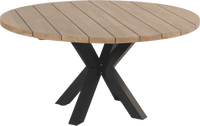 Hartman Ronde Tuintafel 'Stephanie' Teakhout, 150cm, kleur Naturel/Zwart