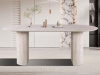 Ovale eettafel LARUSSO 200 cm travertijn