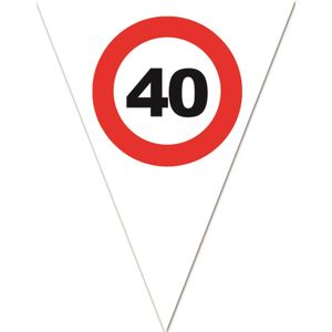 Leeftijd verjaardag vlaggenlijn met 40 jaar stopbord opdruk 5 meter