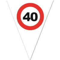 Leeftijd verjaardag vlaggenlijn met 40 jaar stopbord opdruk 5 meter