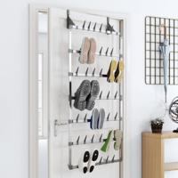 VidaXL Schoenenrek hangend 66x13x139 cm zilverkleurig VidaXL Schoenenrek hangend 66x13x139 cm zilverkleurig