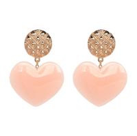 Perzik hart oorbellen retro serie acryl Stud Oorbellen voor vrouwen (huid roze)