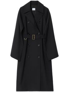 Burberry manteau croisé à taille ceinturée - Noir