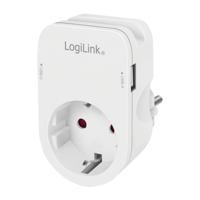 LogiLink PA0259 Contactdoos Met USB-laaduitgang, Kinderbeveiliging, Overspanningsbeveiliging IP20 Zwart