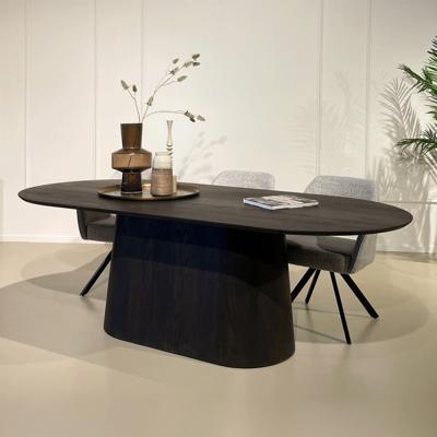 Livingfurn Ovale Eettafel 'Novero' Eiken, 230 x 110cm, kleur Espresso