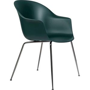 Gubi Bat eetkamerstoel zwart chroom dark green