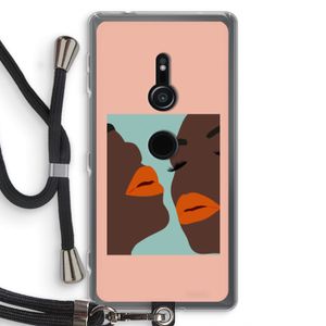 Orange lips: Sony Xperia XZ2 Transparant Hoesje met koord