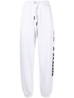 Palm Angels pantalon de jogging en coton à logo imprimé - Blanc