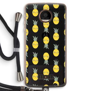 Ananas: Motorola Moto Z Force Transparant Hoesje met koord