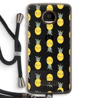 Ananas: Motorola Moto Z Force Transparant Hoesje met koord