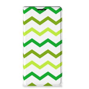 Motorola Edge 20 Pro Hoesje met Magneet Zigzag Groen