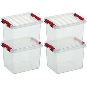 4x Opberg boxen/opbergdozen 3 liter 20 x 15 x 14 cm kunststof