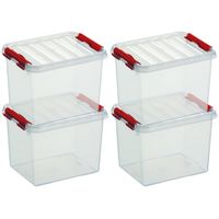 4x Opberg boxen/opbergdozen 3 liter 20 x 15 x 14 cm kunststof - thumbnail