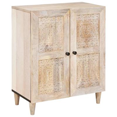 Dressoir met plank Wit 60 x 33 x 75 cm massief mangohout