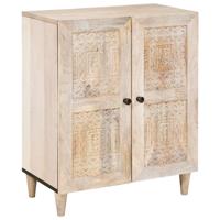 Dressoir met plank Wit 60 x 33 x 75 cm massief mangohout