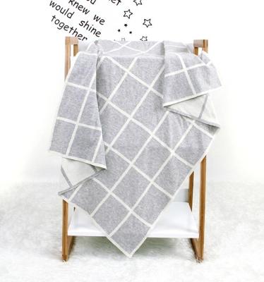 Gebreide Plaid baby deken (grijs)