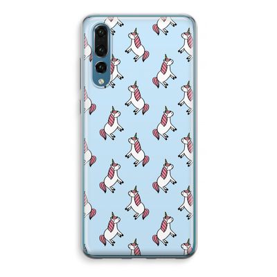Eenhoorns overal: Huawei P20 Pro Transparant Hoesje