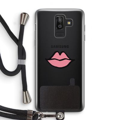 Kusje: Samsung Galaxy J8 (2018) Transparant Hoesje met koord