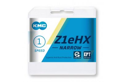 KMC z1ehx narrow ept extra long 128 schakels e-bike lock - 7.8mm pin - donker zilver