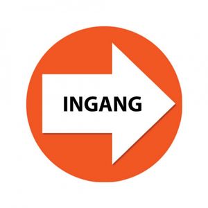 4 stuks oranje pijl en ingang sticker