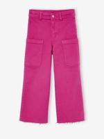 Wijde cargobroek voor meisjes fuchsia