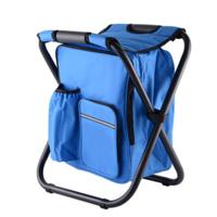 Outdoor draagbare vouwen Camping stoel licht vissen strandstoel roestvrijstalen pijp opvouwbare stoel met IJszak (blauw)