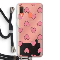 Ondersteboven verliefd: Samsung Galaxy A20e Transparant Hoesje met koord