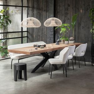 DTP Home Eettafel 'Einstein' Hongaarse punt, Teakhout, 260 x 100cm
