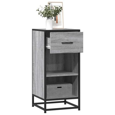 Dressoir 35,5x35x76 cm bewerkt hout en metaal grijs sonoma