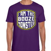 Halloween booze monster verkleed t-shirt paars voor heren - thumbnail