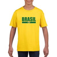 Braziliaanse supporter t-shirt geel voor kinderen XL (158-164)  - - thumbnail