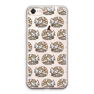 Slapende poes: iPhone 8 Transparant Hoesje