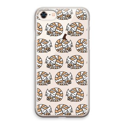 Slapende poes: iPhone 8 Transparant Hoesje