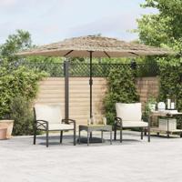 VidaXL Parasol met led&apos;s en stalen paal 290x290x238 cm bruin