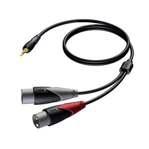 Procab CLA712/1.5 verloopkabel 1x Mini-jack naar 2x XLR male 150cm