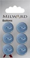 Milward Parelmoer Knoop Blauw 16mm (6 stuks)