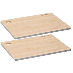 Set van 2x stuks snijplanken antraciet rand 23 en 28 cm van bamboe hout