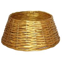 Kerstboomrok/kerstboommand - goud - gevlochten wilg - D28 cm en H16 cm - voor kerstboom van 120 cm