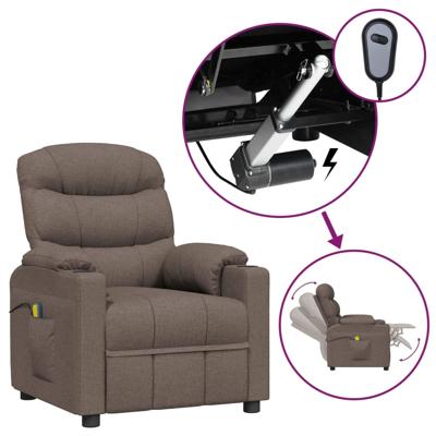 Massagestoel elektrisch stof taupe