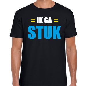 Ik ga stuk fun tekst t-shirt zwart voor heren