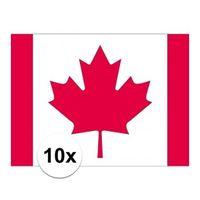 10x stuks Vlag van Canada plakstickers