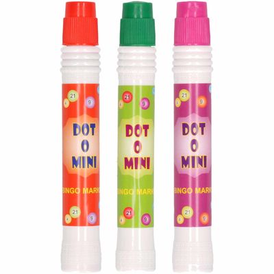 6x stuks Bingostiften in verschillende kleuren