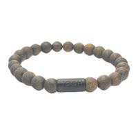 JOSH Heren Armband met Natuursteen Mat Bruin | 09313-BRA