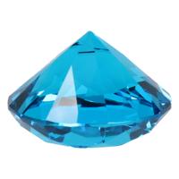 Namaak/nep edelstenen - diamant - turquoise blauw - 5 cm - van glas