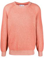 Brunello Cucinelli pull nervuré en cachemire - Orange