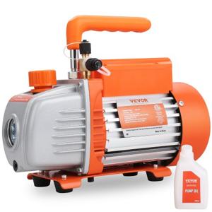 VEVOR Vacuümpomp 150W Vacuumpomp 1-traps airconditioningpomp 100L/min Stroom 1440RPM Snelheid 0,64/0,95cm Sae Inlaat Vacuümapparaten 5Pa Zuiver