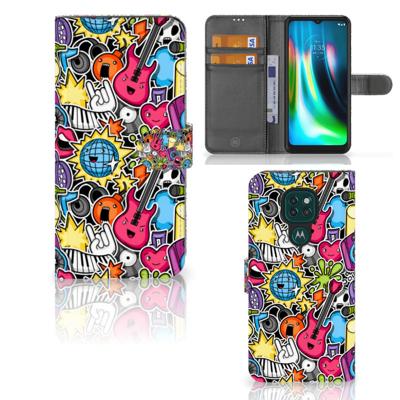 Motorola Moto G9 Play | E7 Plus | Wallet Case | met Pasjes | Punk Rock
