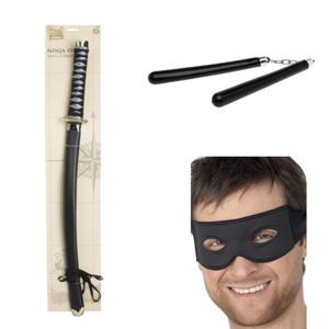 Ninja verkleed accessoires/wapens set - 3 delig - voor kinderen en volwassenen - kunststof